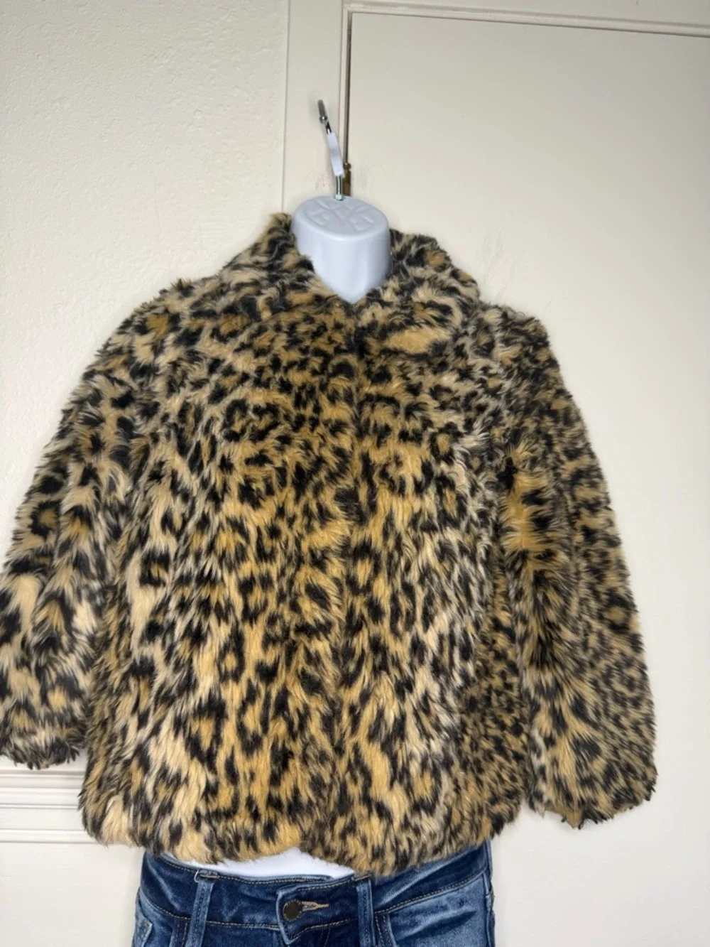 Crewcuts Striped Lined Jacket with Faux Fur Trim girls size 7